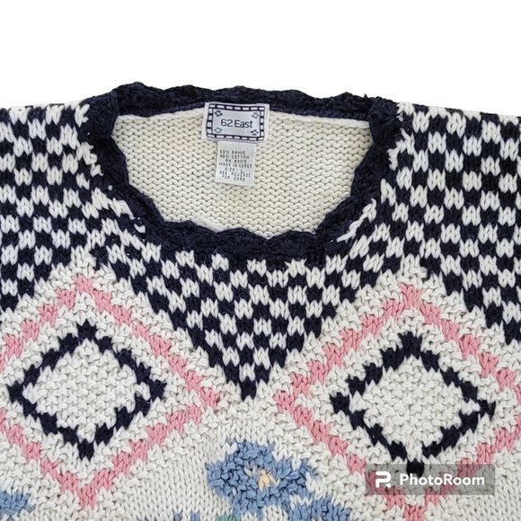 Vintage Fisherman Knit Cable OverSized Chunky Sweater Size Large - Picture 4 of 9